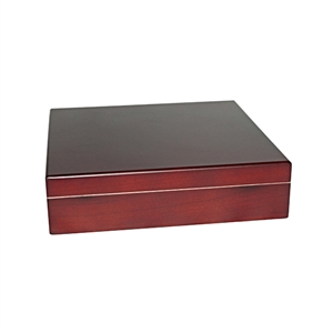20 Count Cherry Humidor with Humidifier - 10 5/8" W x 8 3/4" D x 3 3/16" H