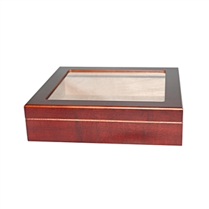 20 Count Cherry Glass Top Humidor with Humidifier - 10 5/8